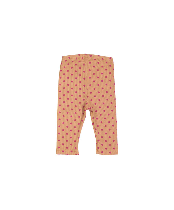 legging mini côtes pois caramel