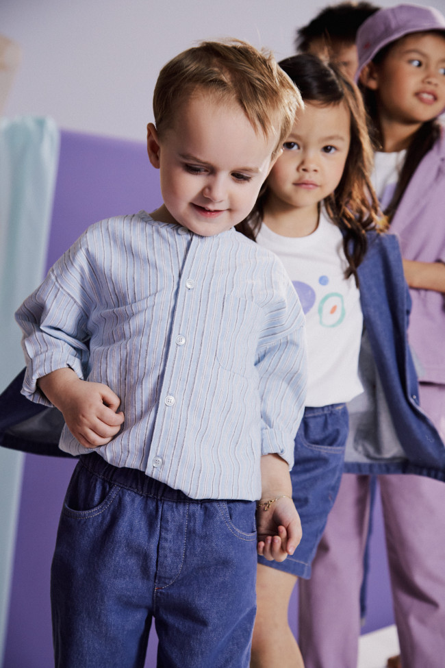 chemise rayée bleu clair