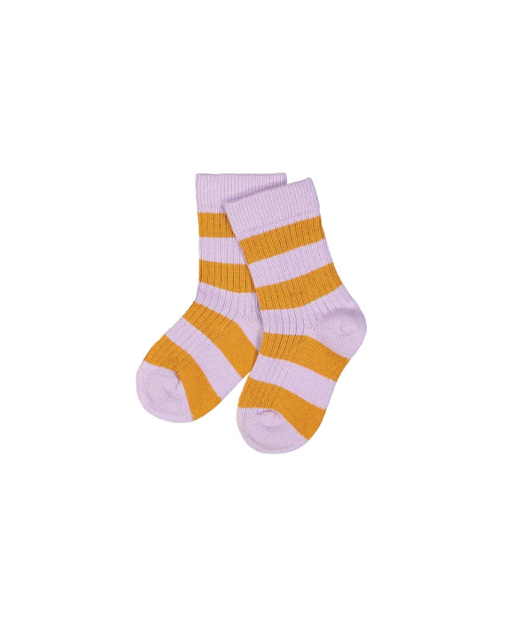 Chaussette rayée lilas
