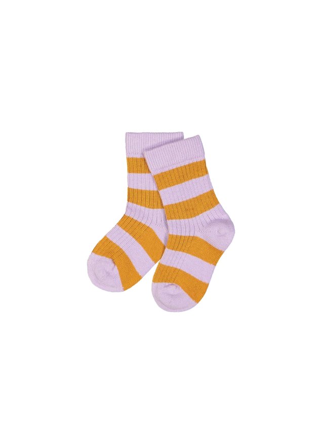 Chaussette rayée lilas