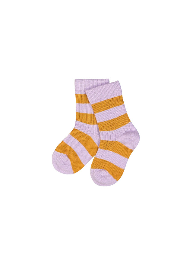 Chaussette rayée lilas