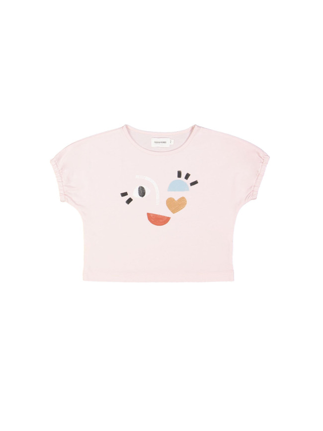 T-shirt fille rose clair