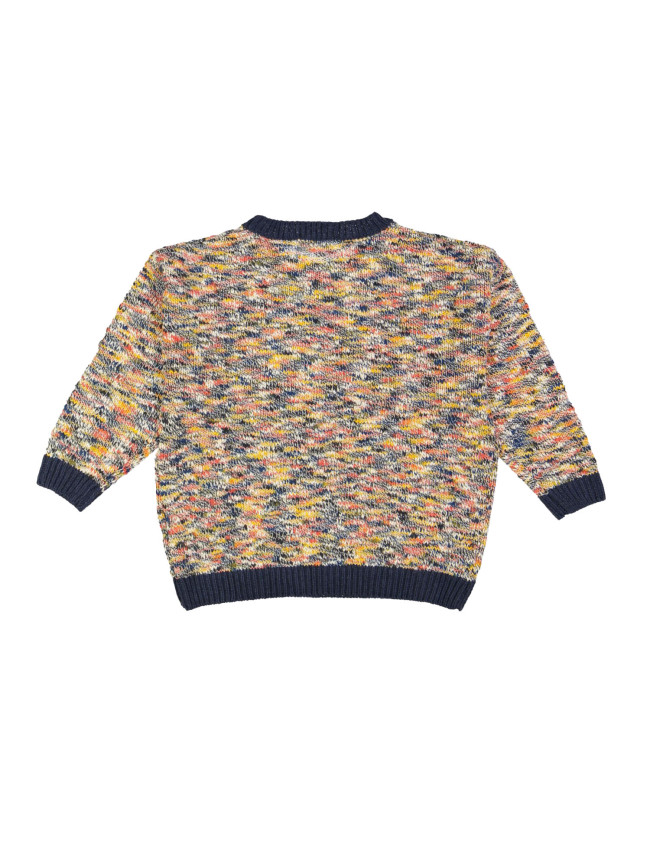 Pull multicolore bleu foncé