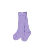chaussettes genoux uni lavande