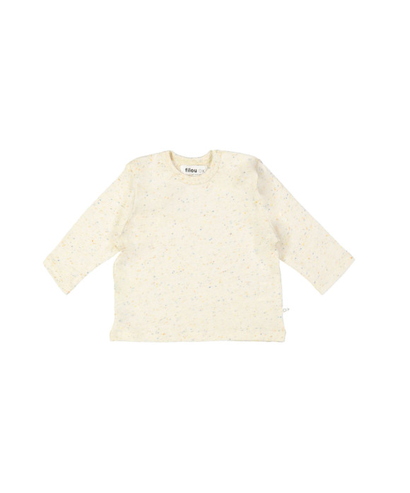 T-shirt speckle hugs and kisses écru