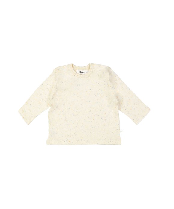 T-shirt speckle hugs and kisses écru