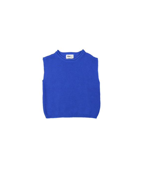 Debardeur bleu coton