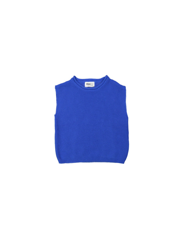 Debardeur bleu coton