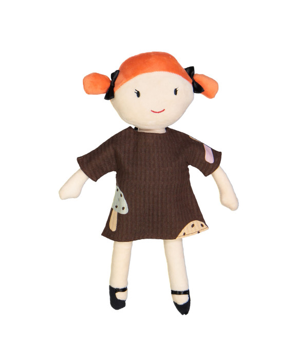 robe de poupée mushrooms marron