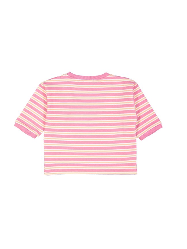 Sweater rayée vieux rose