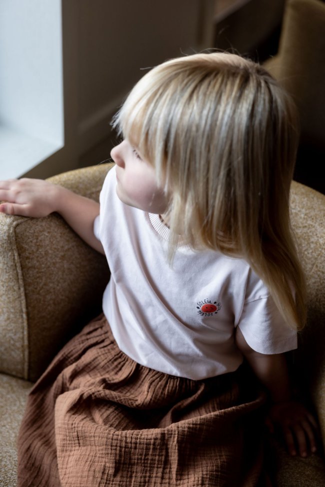 T-shirt soleil rose clair