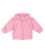 gilet mini capuche love flower fushia