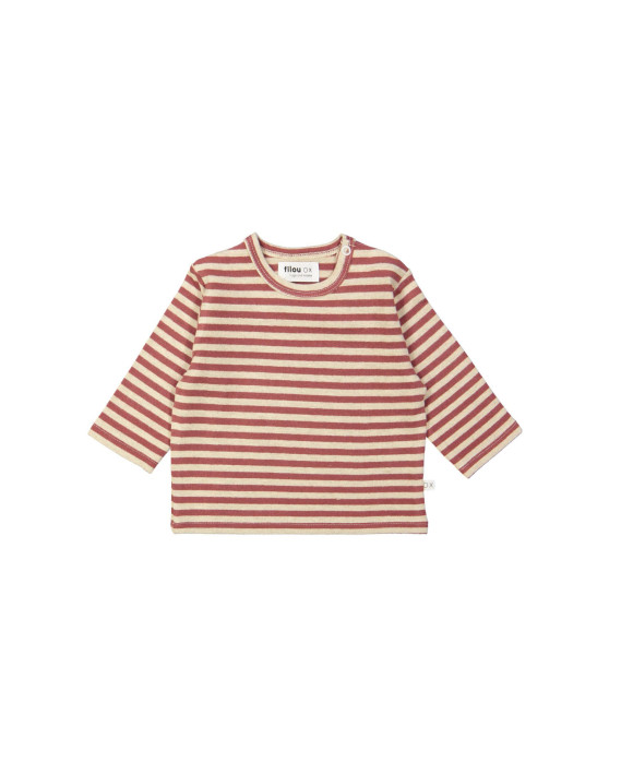T-shirt rayé bordeaux