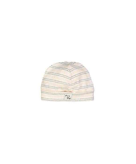 bonnet rayure rose clair