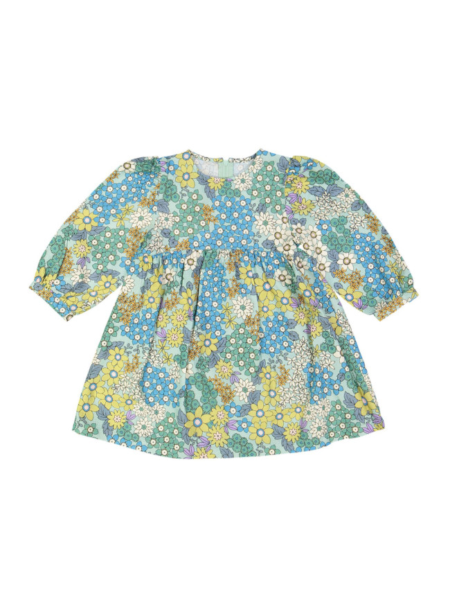 robe flowers grisvert