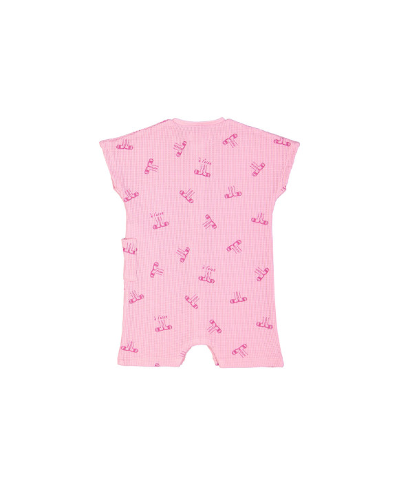 grenouillère à l'aise gaufré rose vif