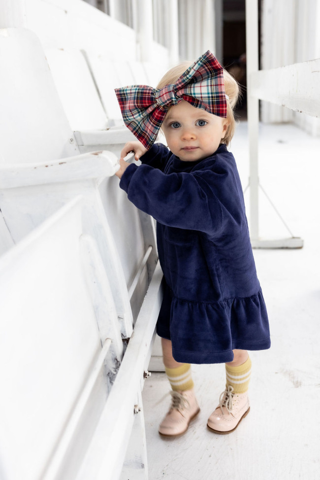 Robe velours bleu foncé