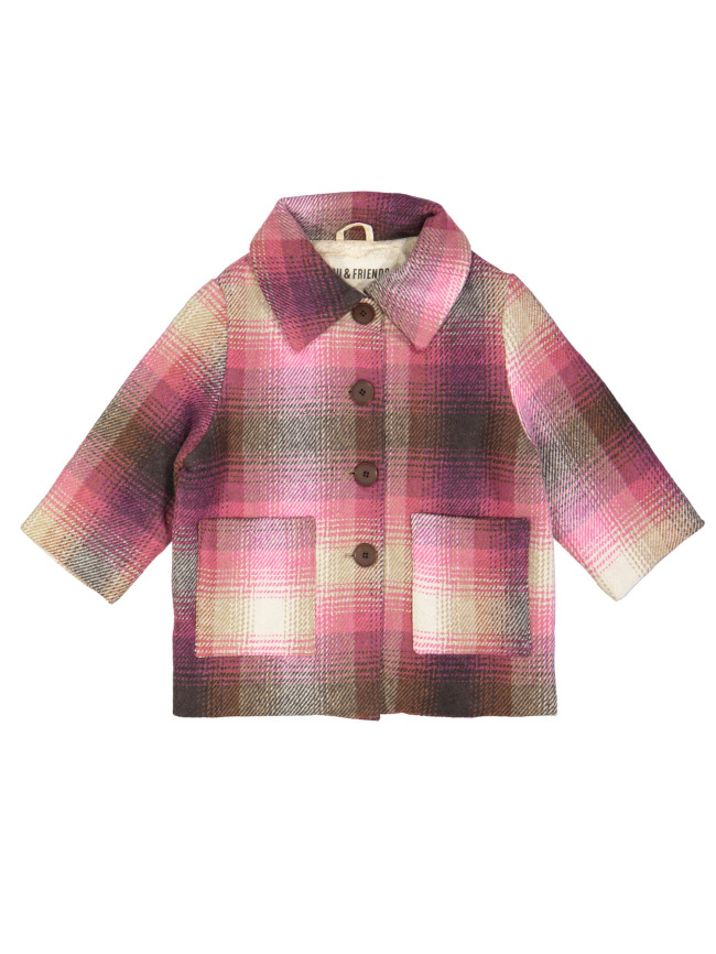 manteau carreaux rose