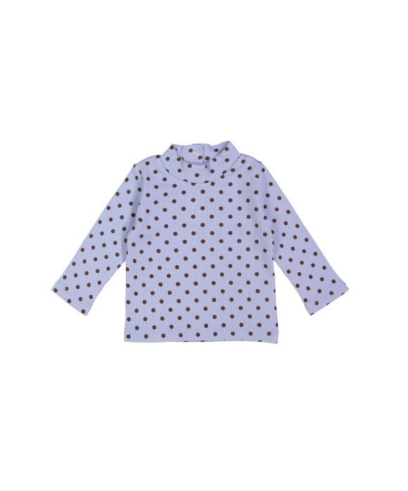 souspull rib mini dots bleu clair