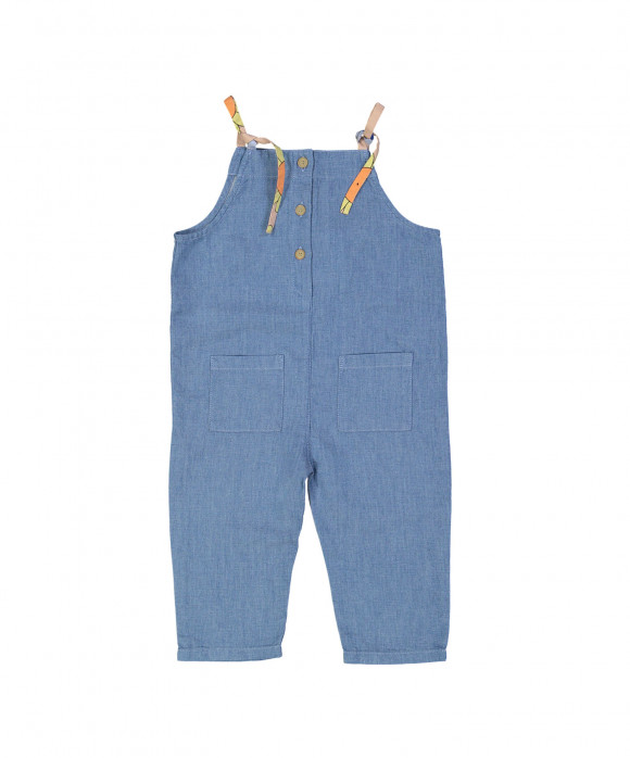 salopette chambray bleu