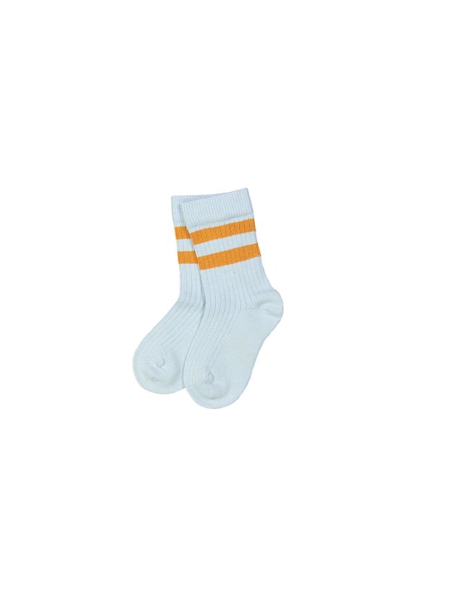 Chaussette rayée bleu clair