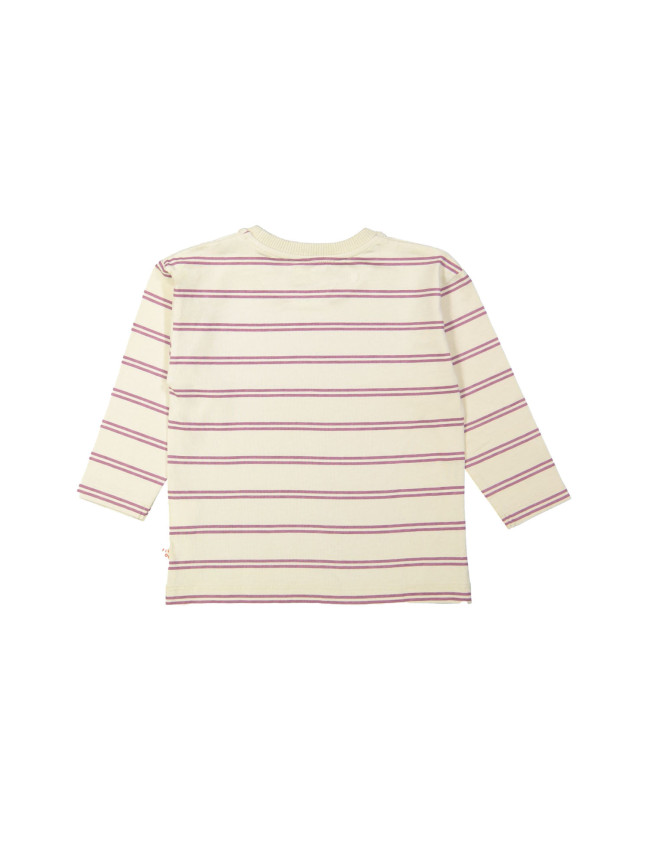 T-shirt ML rayé mauve