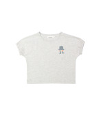 T-shirt chapeau mini mélangé gris clair