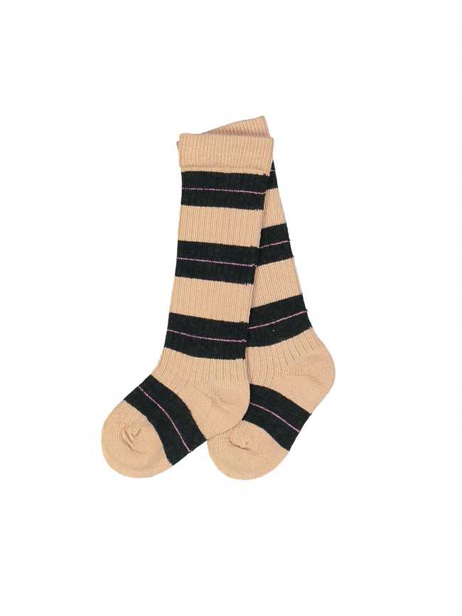 chaussettes multi stripe vieux rose