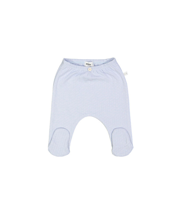 Pantalon pieds ajour bleu clair