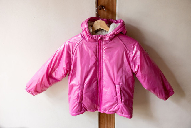 Veste hiver rose vif