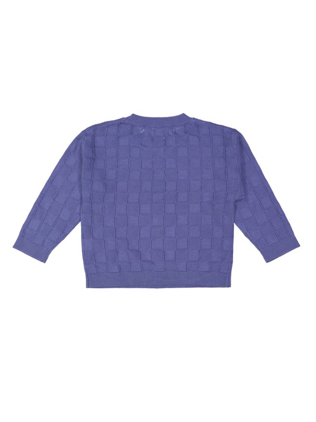 pull carreaux bleu