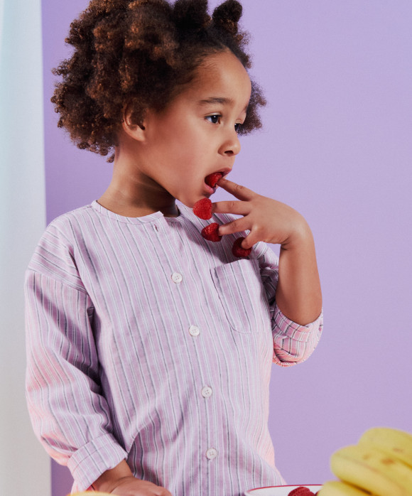 chemise rayée rose clair