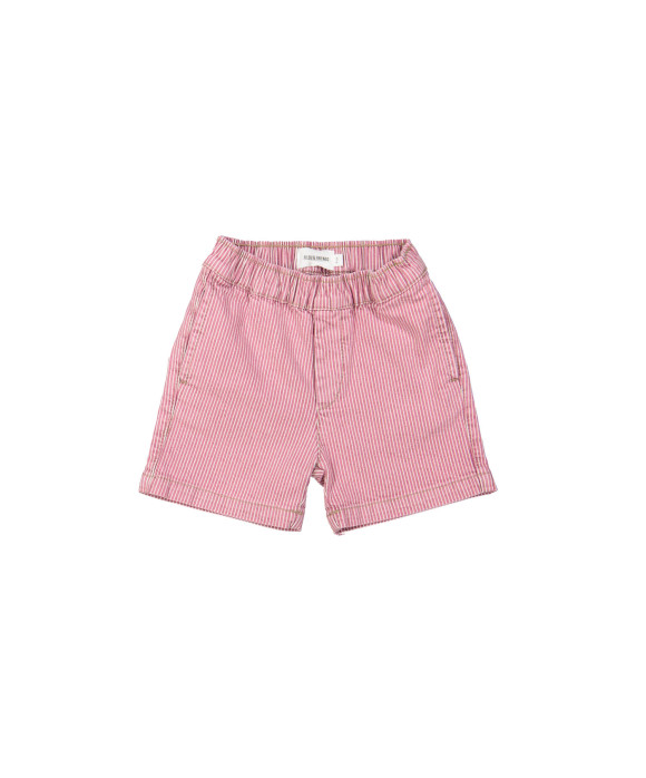 Comfy bermuda jeans rayé rouge