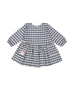 robe carreaux flanel ecru bleu