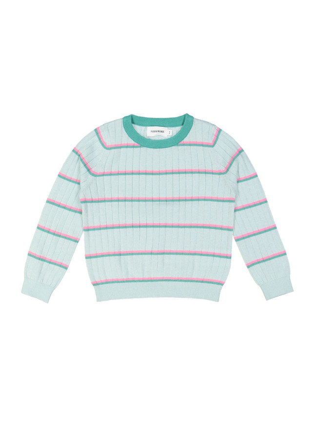 pull rayé aqua