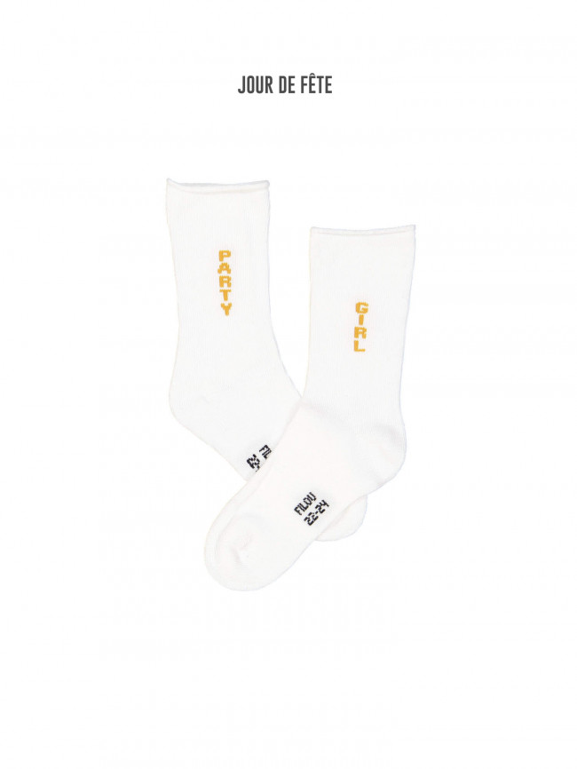 chaussettes party girl blanc