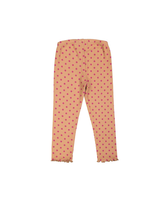legging côtes pois caramel