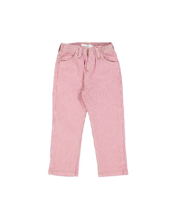Jeans régulier élastiqué rayée rouge