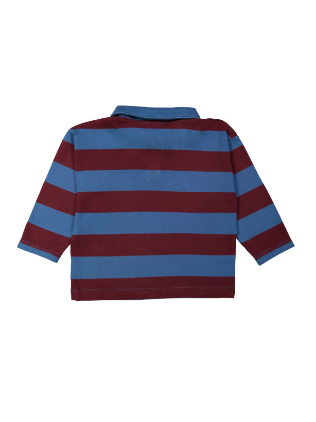 Sweater polo rayé filou pétrole