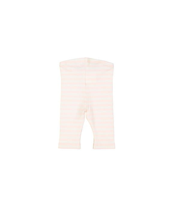 Legging côte rayée rose clair