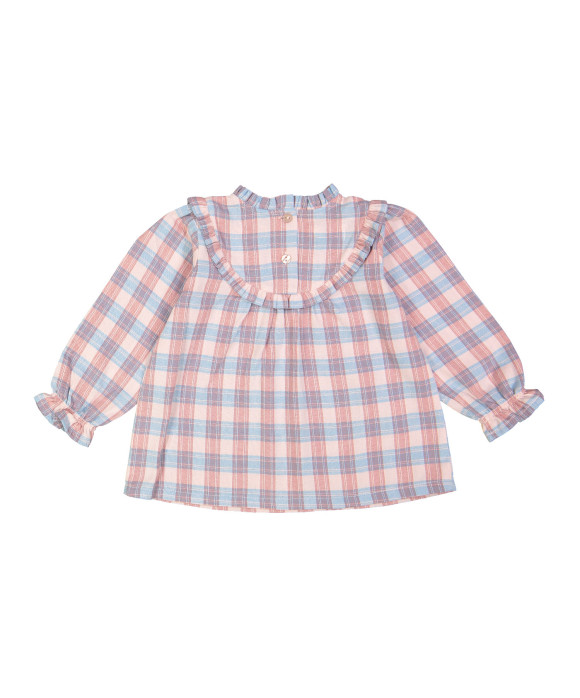 chemisier carreaux rose