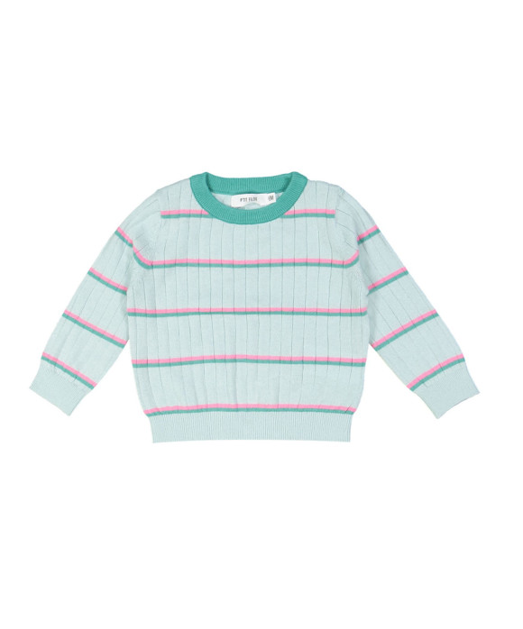pull mini rayé aqua