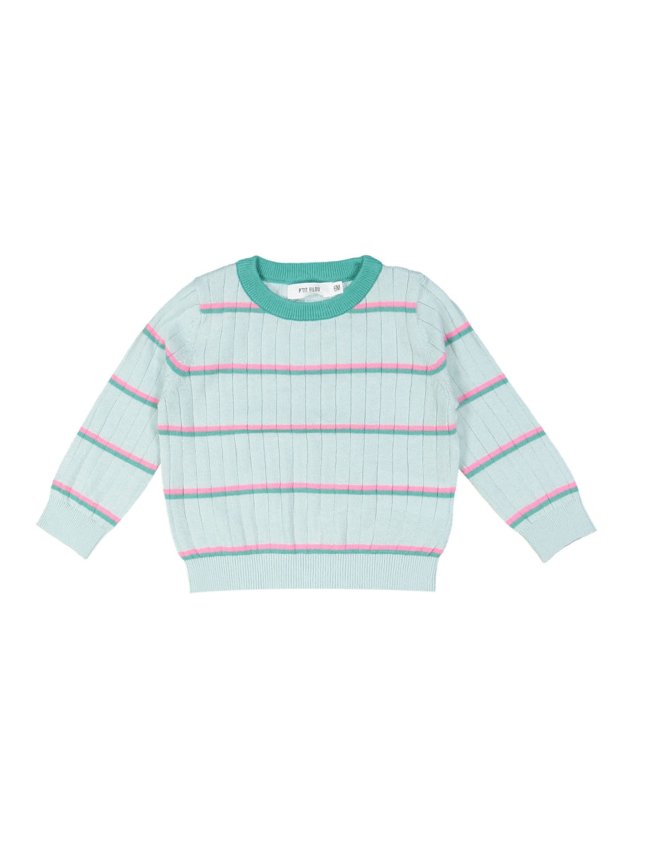 pull mini rayé aqua
