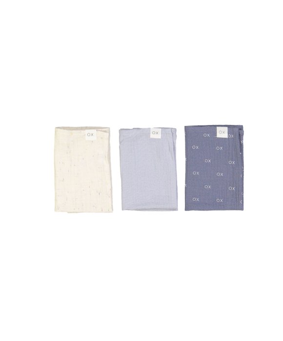 Set de chiffonettes tetra bleu