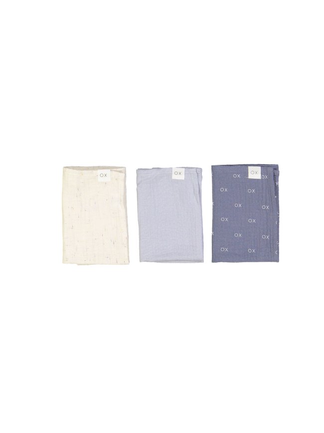 Set de chiffonettes tetra bleu