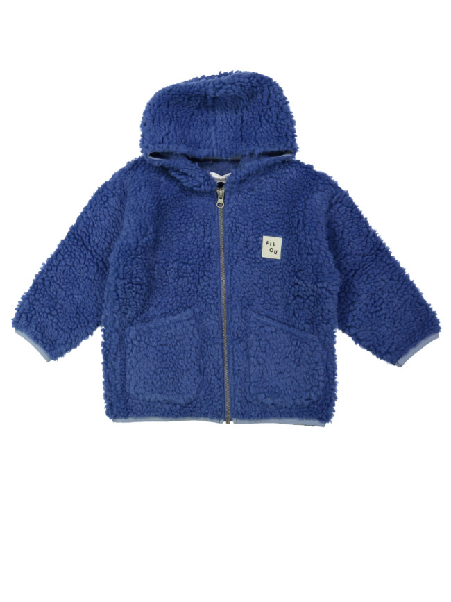 Gilet teddy bleu