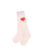 Chaussette coeur rose clair