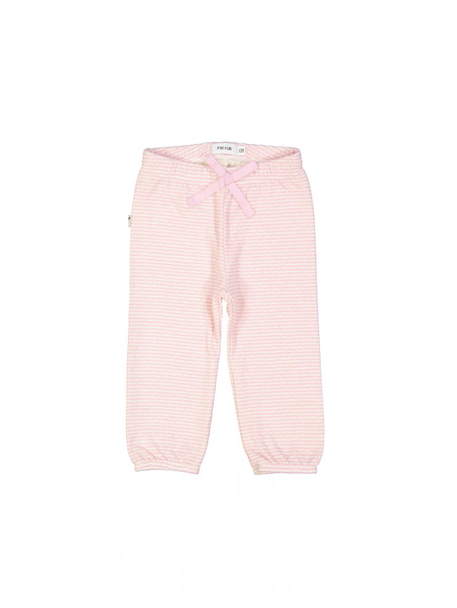 pantalon confortable rayé rose