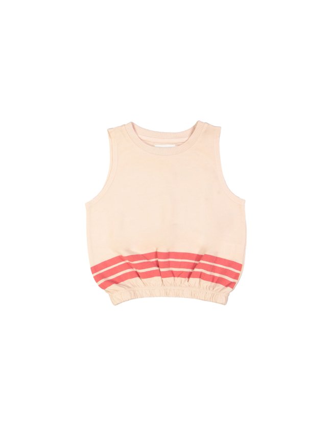 Top rouge rayée rose clair