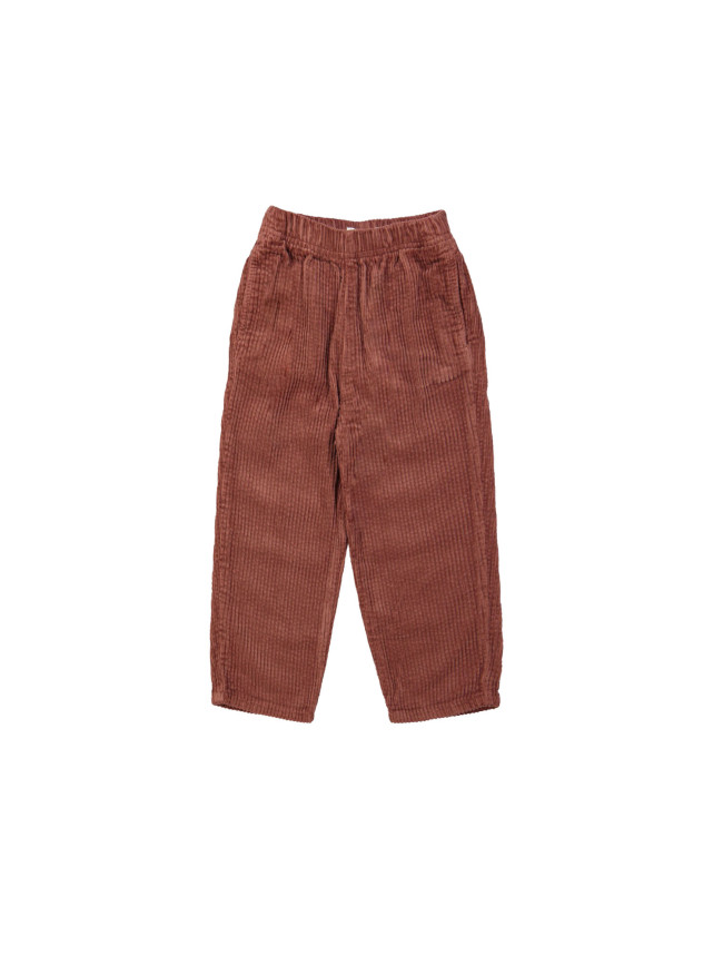 Pantalon confortable à côtes larges rouille